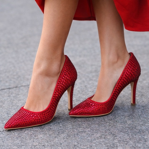 Lauren Lorraine Shoes - Lauren Lorraine Sparkling Dazzle Red Heels